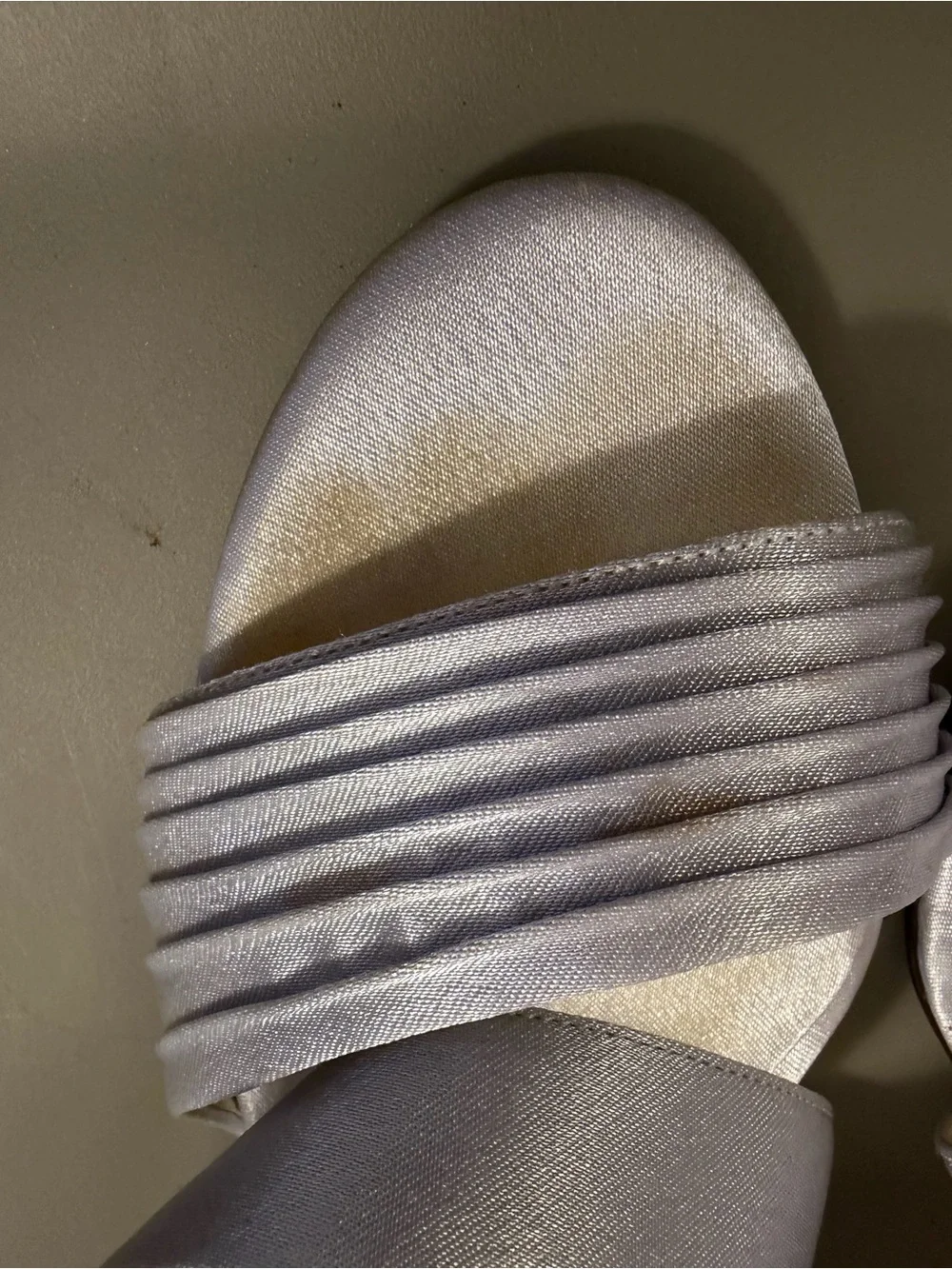 Nina White Satin Strappy Low Heel Sandals